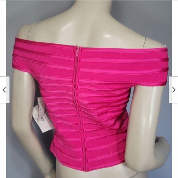 NWT JS Signature Fitted Off the Shoulder Pink Bodice Top 6 - Picture 8 of 14